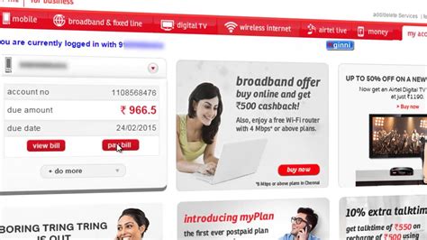 Airtel Phone Bill Payment Online Easy Method Youtube