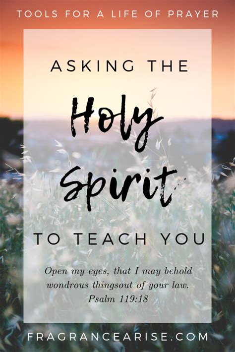 Tools For A Life Of Prayer Asking The Holy Spirit To Teach You