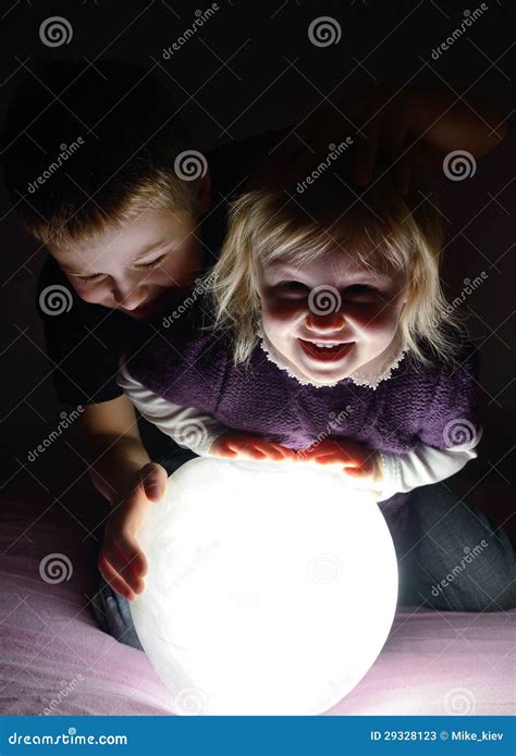 Children Playing In The Dark Stock Image Image Of Lantern Magic