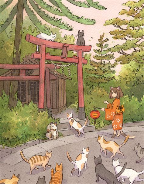 Heikala On Twitter Cat Art Cute Art Anime Scenery