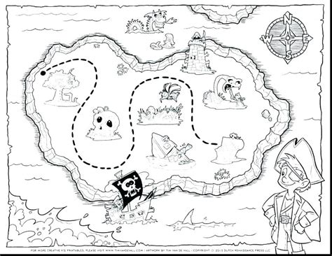 Treasure Map Coloring Page At Free Printable