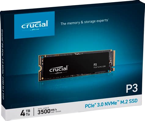 Crucial P3 4tb Internal Ssd Pcie Gen 3 X4 Nvme Ct4000p3ssd8 Best Buy