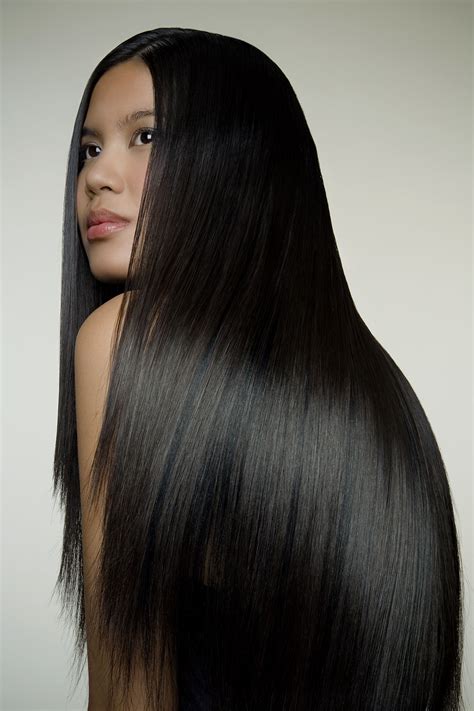 Asian Woman With Long Shiny Hair Profile Andreas Kuehn Beauty