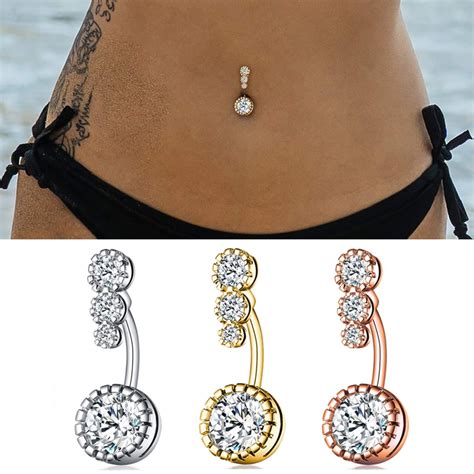 1pc sexy dangling navel belly button rings belly piercing crystal surgical steel woman body