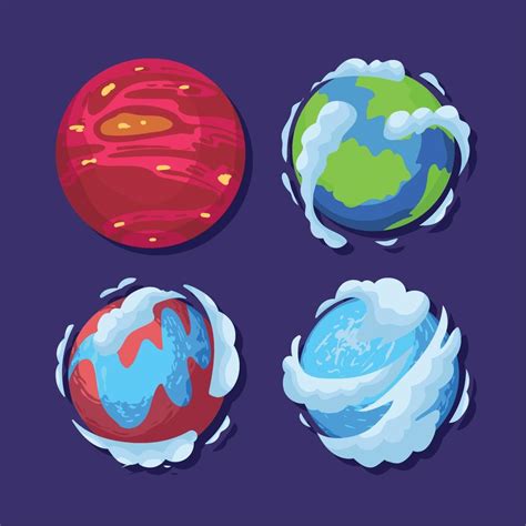 Four Space Planets 10428528 Vector Art At Vecteezy