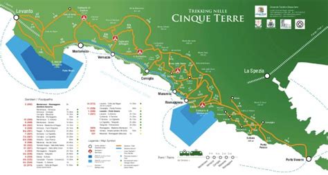 Map Hiking Trails Cinque Terre Packing Light Travel