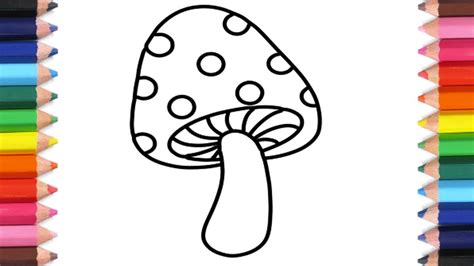 How To Draw A Realistic Mushroom Step By Step Video Mushroom Drawing
