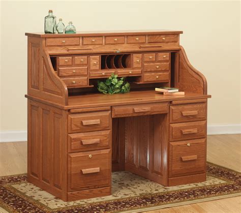 It is dully made of hardwood with. Traditional Computer Roll Top Desk
