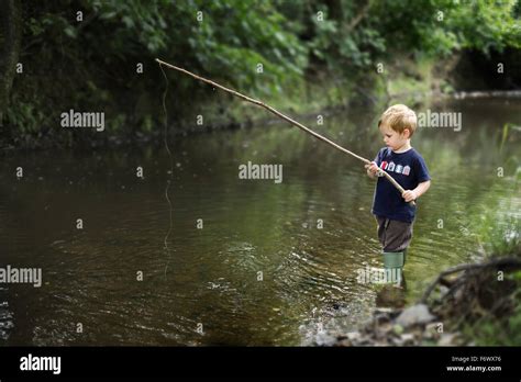 Cute Little Boy Fishing