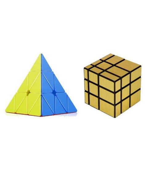 Two Different Colored Rubiks Sitting Next To Each Other