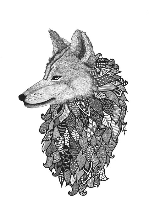 Zentangle Wolf