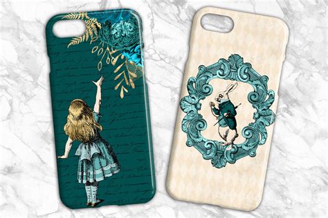 Teal And Gold Alice In Wonderland Graphics By Digital Curio Thehungryjpeg