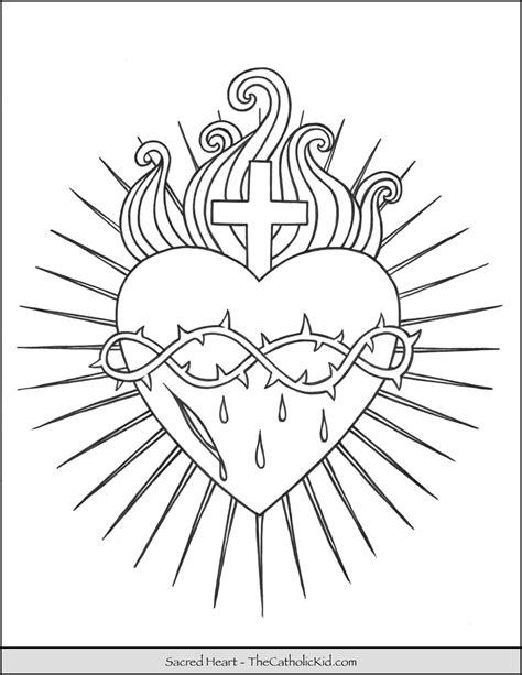 Sacred Heart Coloring Page