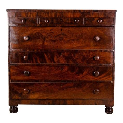 Mid 19th Century Antique American Empire Flame Mahogany Dresser Chairish