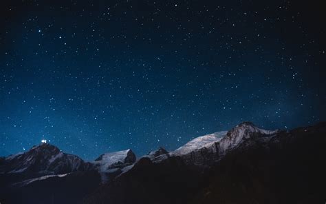 Download Wallpaper 1680x1050 Night Mountains Stars Nature Sky 16
