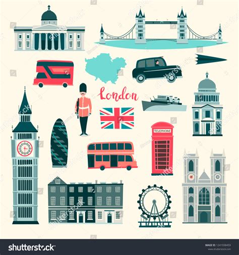 London Illustrated Map Vector Skyline Silhouette Vector Có Sẵn Miễn