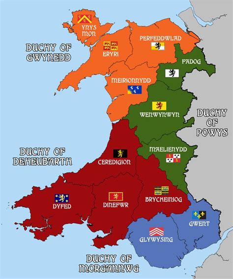 Kingdoms Of Wales Map Of Britain Geography Map Wales Map
