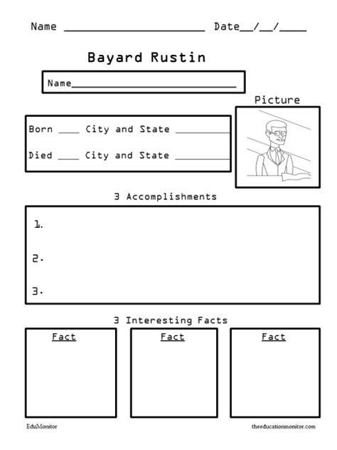 Free Biography Worksheets For Elementary Students Edumonitor