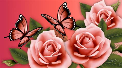 Butterfly And Rose Wallpapers Wallpaper Cave