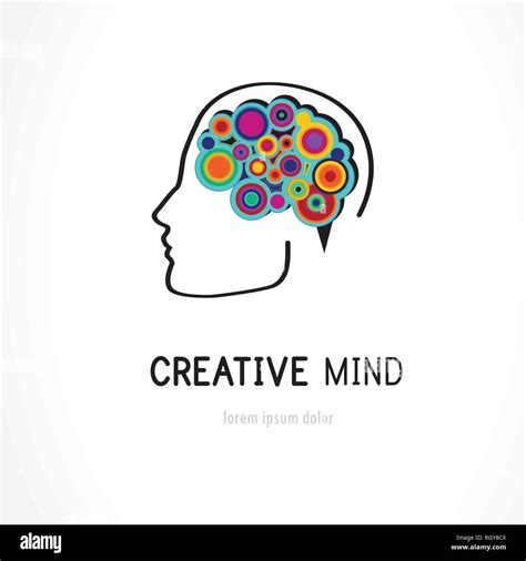 Creative Digital Abstract Colorful Icon Of Human Brain Mind Brain