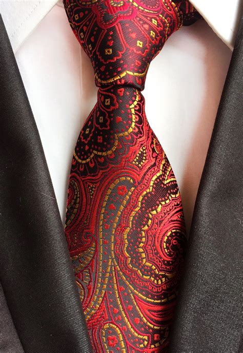 Buy High Quality Paisley Red Yellow Floral Mens Silk