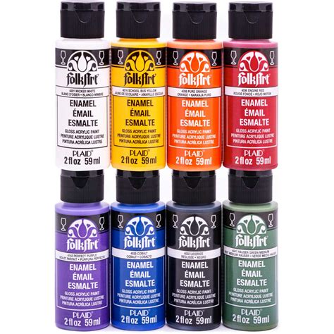 Folkart Enamels 8 Color Set Paint Set Diy Craft Projects Color