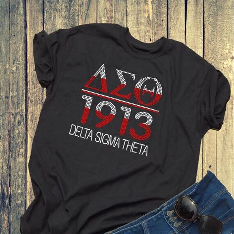 Delta Sigma Theta 1913 Rhinestone T Shirt Etsy