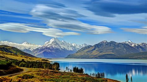 Wallpaper Id 1550535 Clouds 4k New Zealand Mountains Lake Pukaki