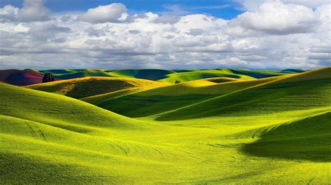 Sunlight Trees Landscape Colorful Hill Nature Grass Sky Field Photography Clouds