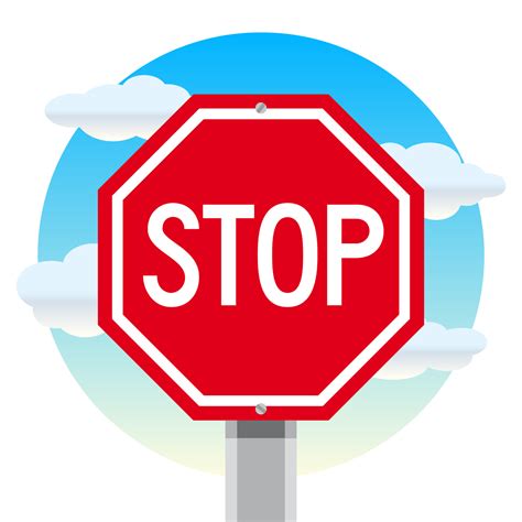 Stop Street Sign with Cloudy Sky Background 687620 Vector Art at Vecteezy