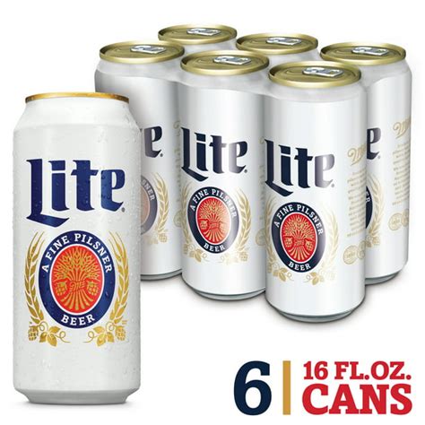 Miller Lite American Light Lager Beer 42 Abv 6 Pack 16 Oz Beer