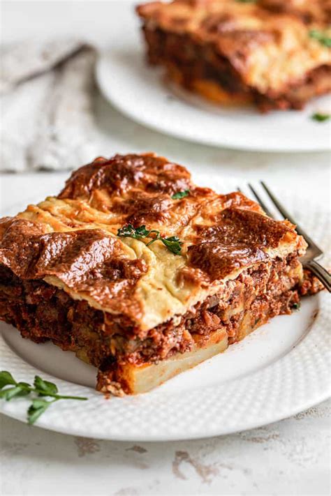 Moussaka Recipe Greek Beef And Eggplant Lasagna Brown Eyed Baker