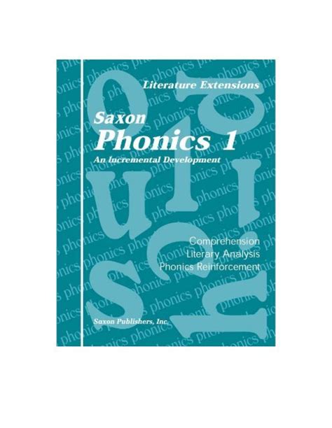 Saxon Phonics 1 Literature Extensions Product Saxon Publishers