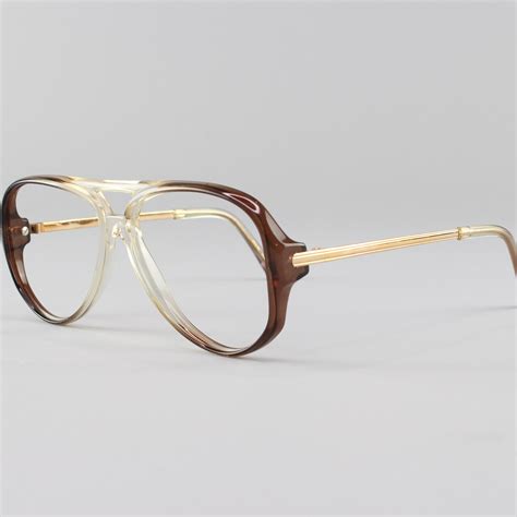 vintage glasses aviator eyeglass frames clear brown 80s eyeglasses january brown