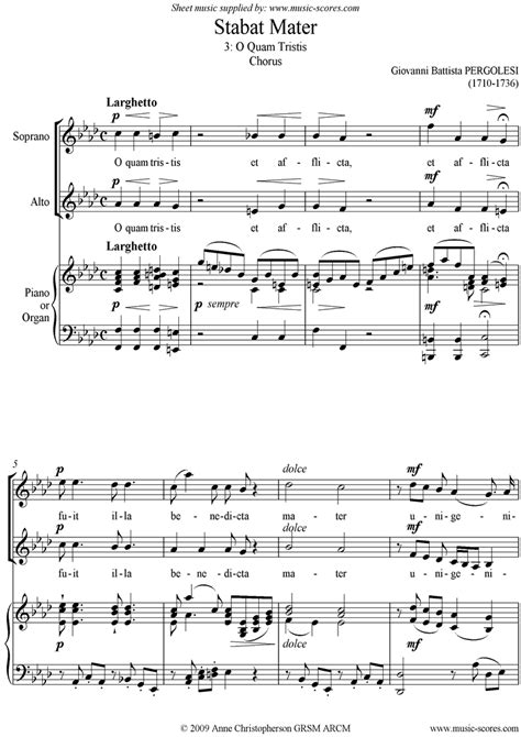 Pergolesi Stabat Mater 03 O Quam Tristis Sa Fmi Low Classical Sheet Music