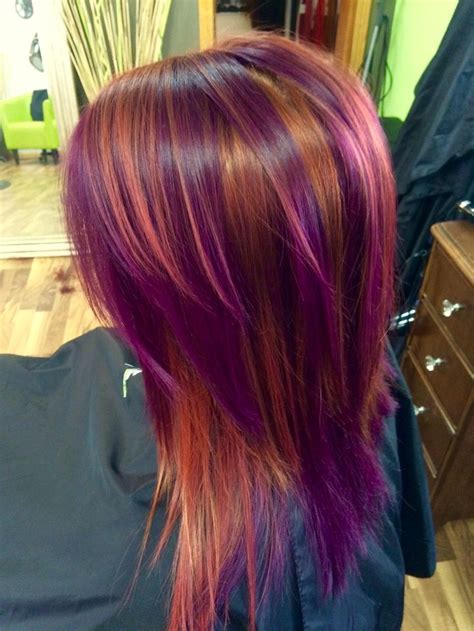 Pinwheel Color Red Copper And Purple Hair Color