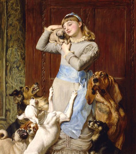 Briton Riviere Vying For Attention 1881 Dog Print Art Dog Paintings
