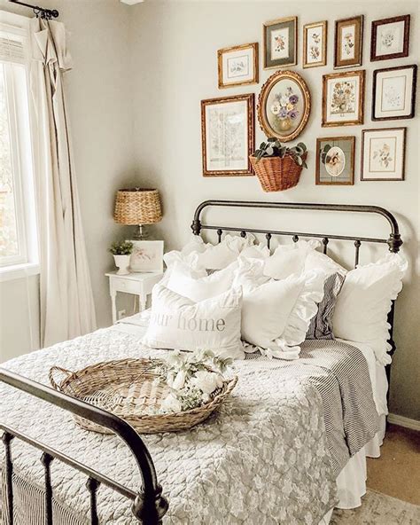 Farmhouse Cottage Bedroom Home Decor Inspo With Ruffle Pillows And