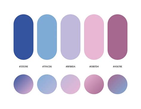 Blue Purple Pink Color Schemes And Gradient Palettes Hex Color