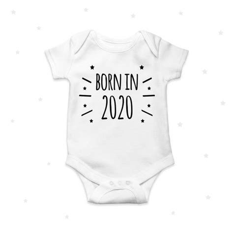 Born In 2020 Baby Grow Cute Year New Baby Announcement White Etsy
