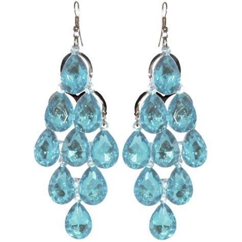 Amazon Com Chandelier Earrings In Turquoise With Silver Finish Dangle