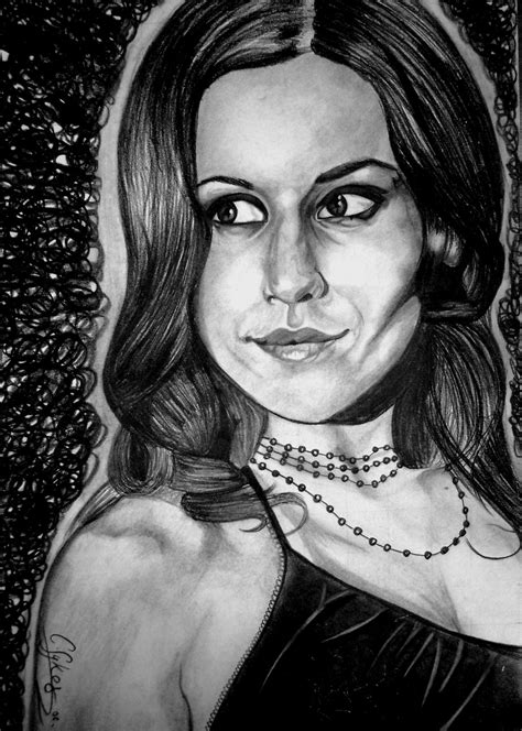 Cristina Scabbia Drawing Pencil Sketch Colorful Realistic Art