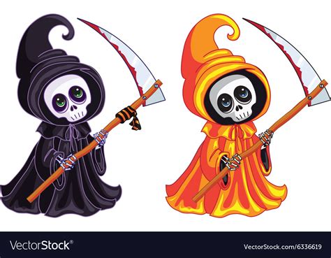 Grim Reaper Two Characters Of Different Colors Vector Image