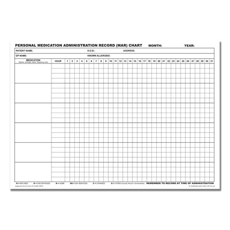 Personal Mar Chart Medication Administration Record Pad A4 12pages 3
