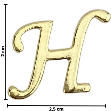 Letra H Em Metal Dourado 25x2cm Palaciodaarte