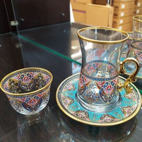 Pcs Pasabahce Evla Turkish Tea Set With Mirra Cups Traditional Turk