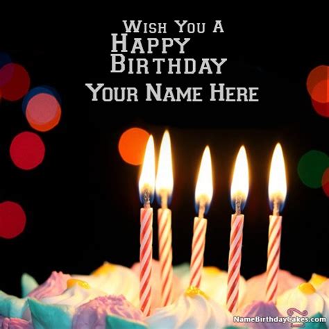 Awesome Candles Happy Birthday Wishes With Name