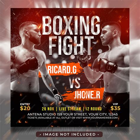 Premium Psd Boxing Fight Social Media Post Flyer Square