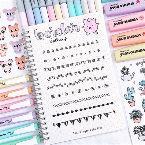 Cute Border Divider Ideas For Your Bullet Journal Or Study Notes 📝