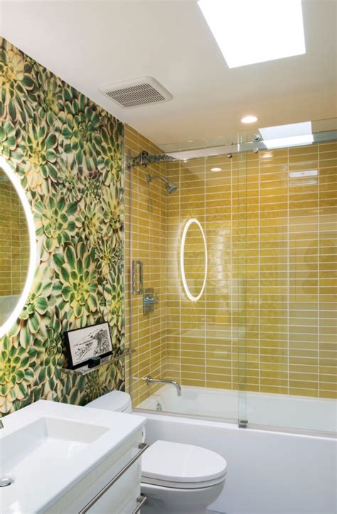 Palm Springs Bath: Yellow Tile Tub Surround | Tile tub surround, Tub